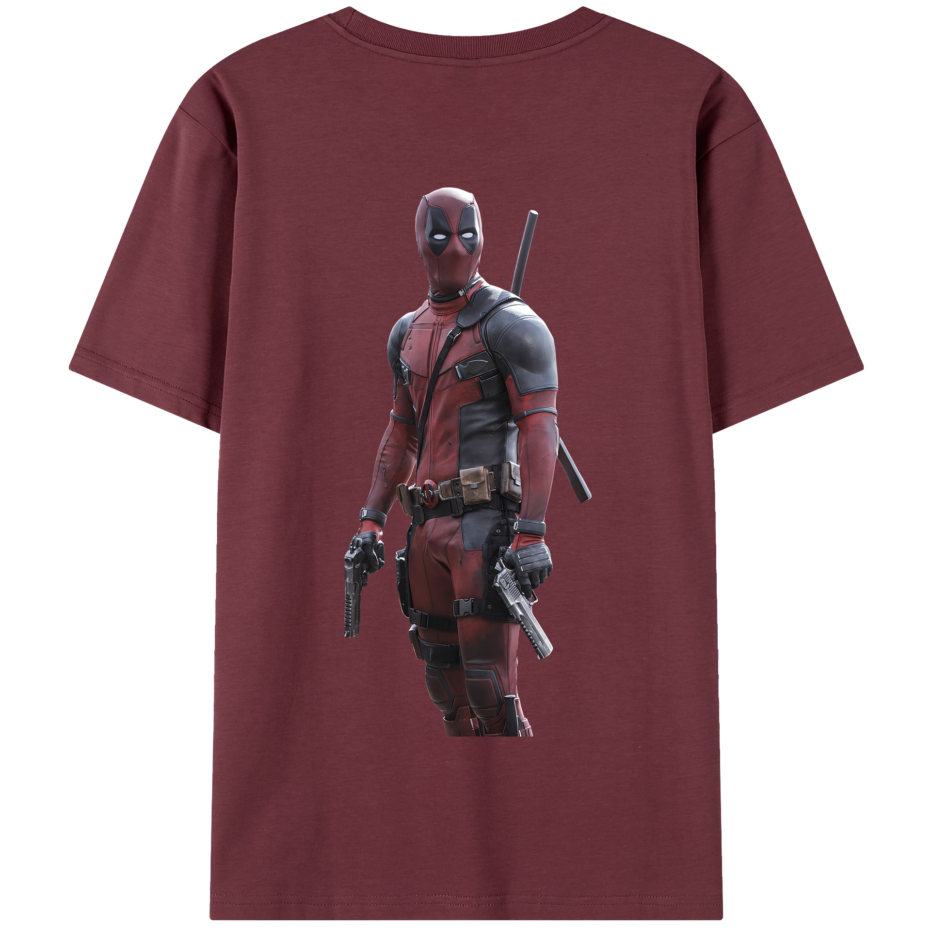 （画像用） Deadpool デッドプール 綿100％半袖Tシャツ（背面プリント）